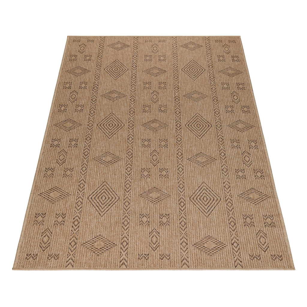 DHAKA - Tapis intérieur/extérieur aspect jute motif géométrique noir - DHA8711NOI DHAKA