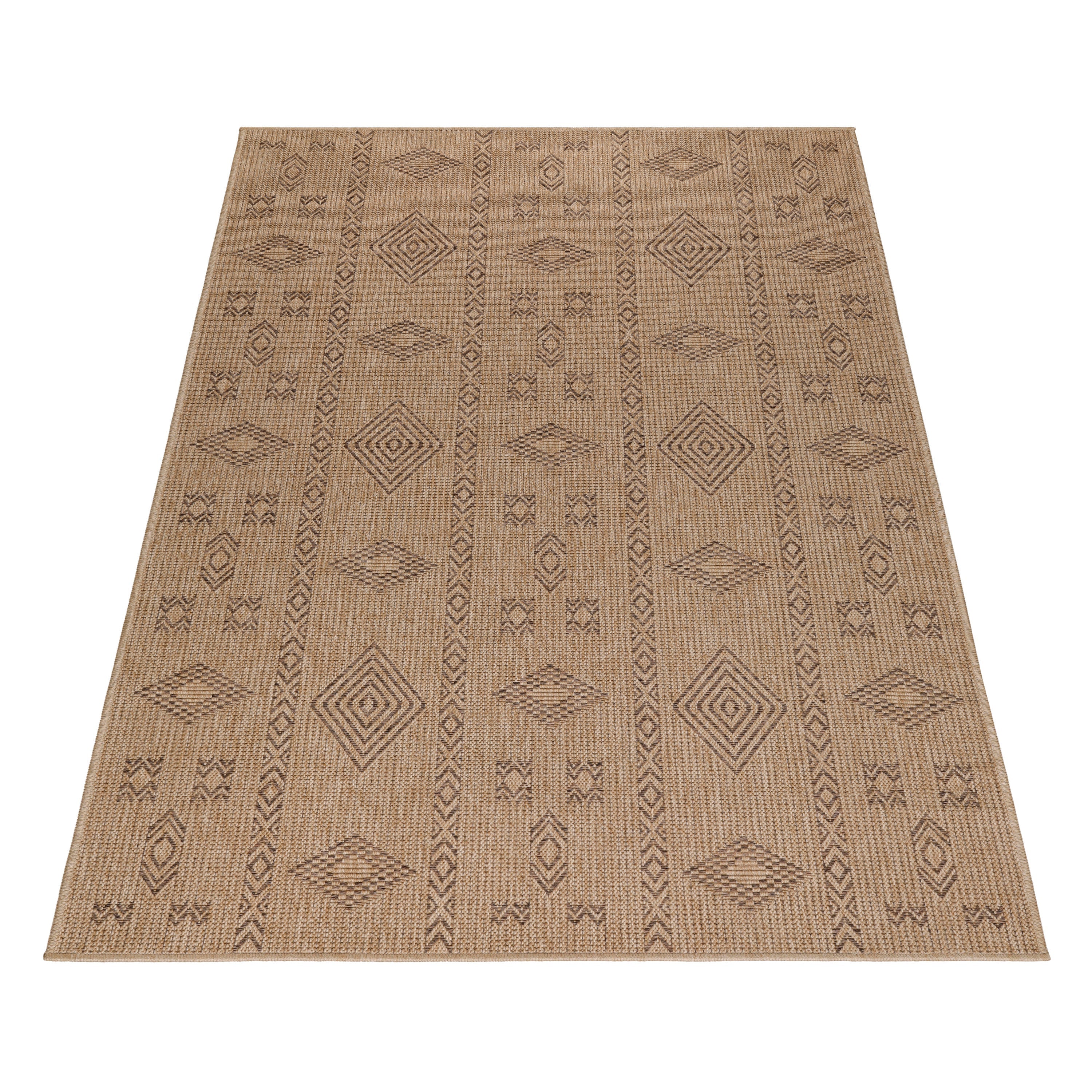 DHAKA - Tapis intérieur/extérieur aspect jute motif géométrique noir - DHA8711NOI DHAKA