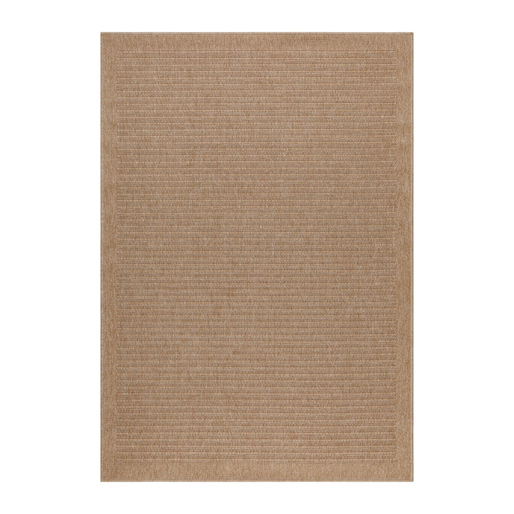 DHAKA - Tapis intérieur/extérieur aspect jute rayures fines beige - DHA8712BEI DHAKA