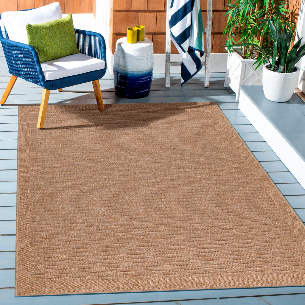 DHAKA - Tapis intérieur/extérieur aspect jute rayures fines beige - DHA8712BEI DHAKA
