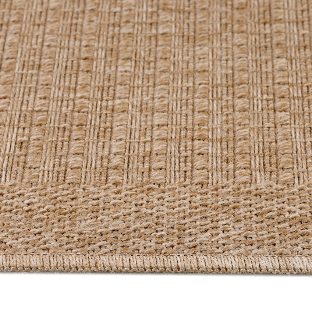 DHAKA - Tapis intérieur/extérieur aspect jute rayures fines beige - DHA8712BEI DHAKA