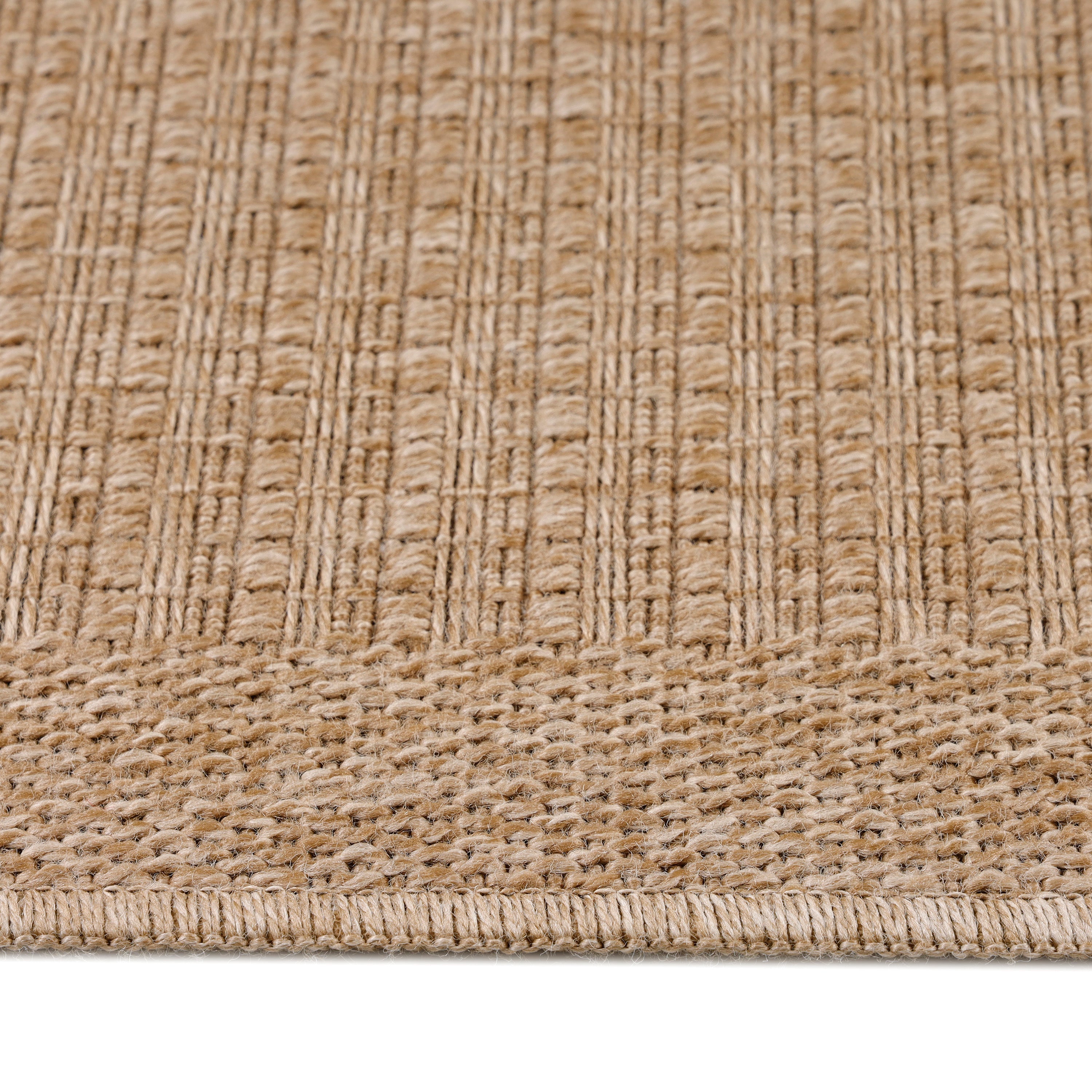 DHAKA - Tapis intérieur/extérieur aspect jute rayures fines beige - DHA8712BEI DHAKA