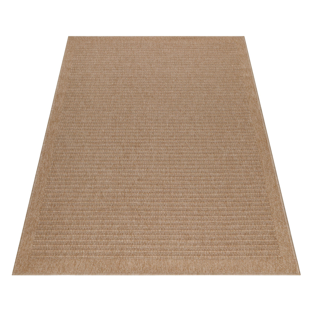 DHAKA - Tapis intérieur/extérieur aspect jute rayures fines beige - DHA8712BEI DHAKA