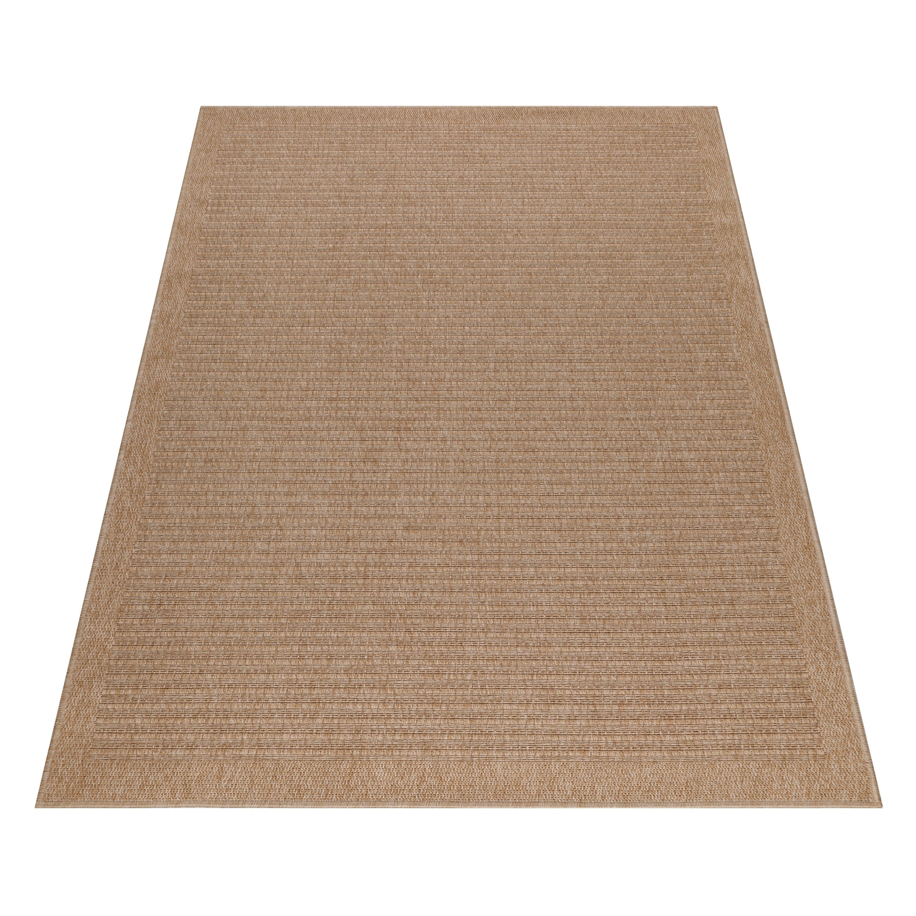 DHAKA - Tapis intérieur/extérieur aspect jute rayures fines beige - DHA8712BEI DHAKA
