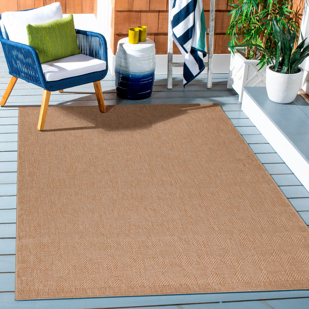 DHAKA - Tapis intérieur/extérieur aspect jute tissage chevron beige - DHA8713BEI DHAKA