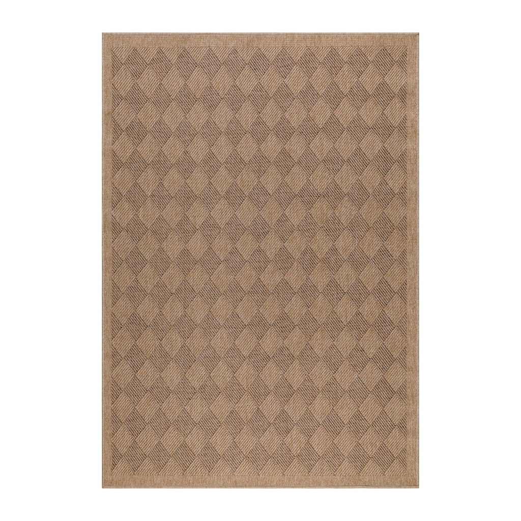 DHAKA - Tapis intérieur/extérieur aspect jute tissage chevron noir - DHA8713NOI DHAKA