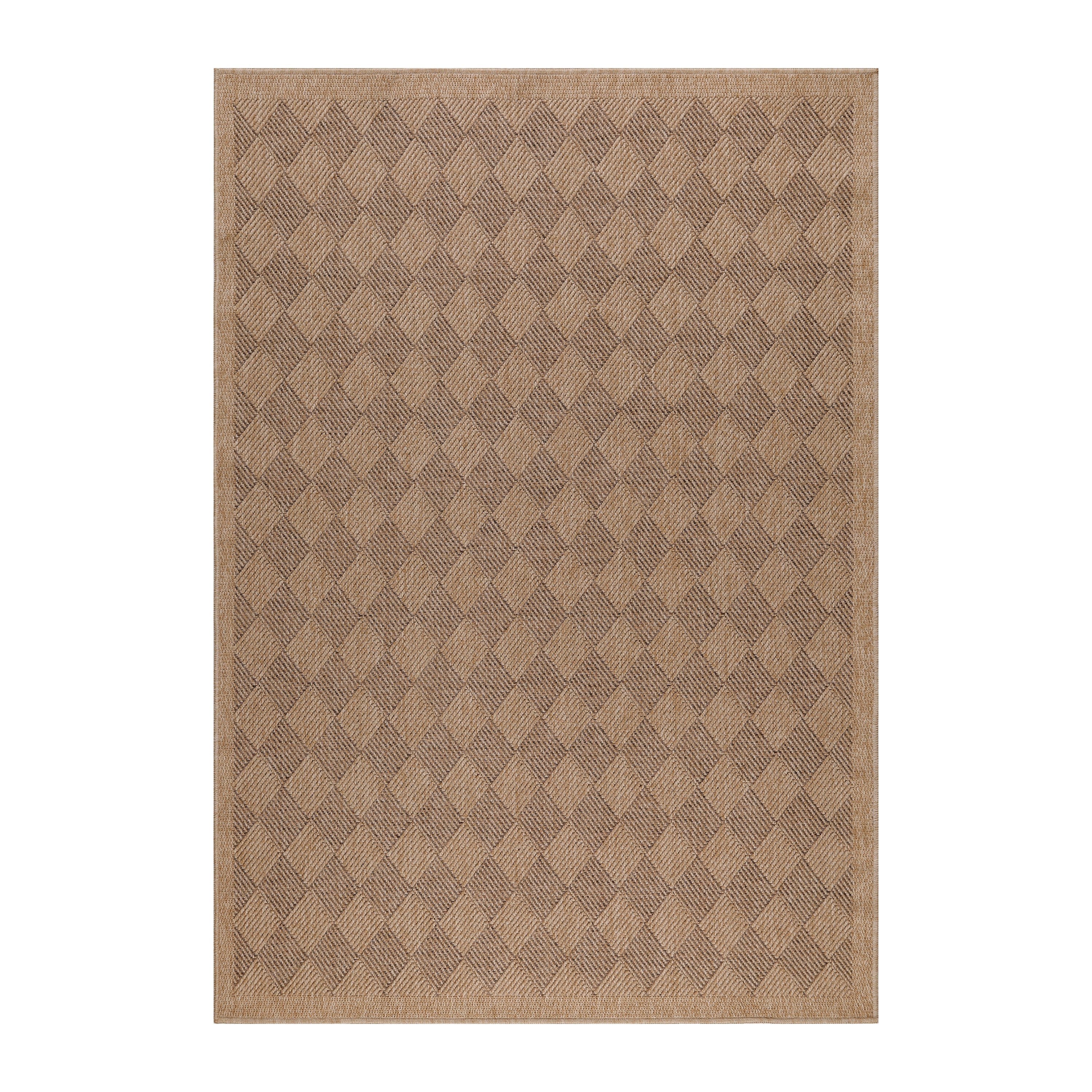 DHAKA - Tapis intérieur/extérieur aspect jute tissage chevron noir - DHA8713NOI DHAKA