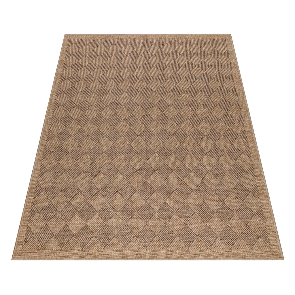 DHAKA - Tapis intérieur/extérieur aspect jute tissage chevron noir - DHA8713NOI DHAKA