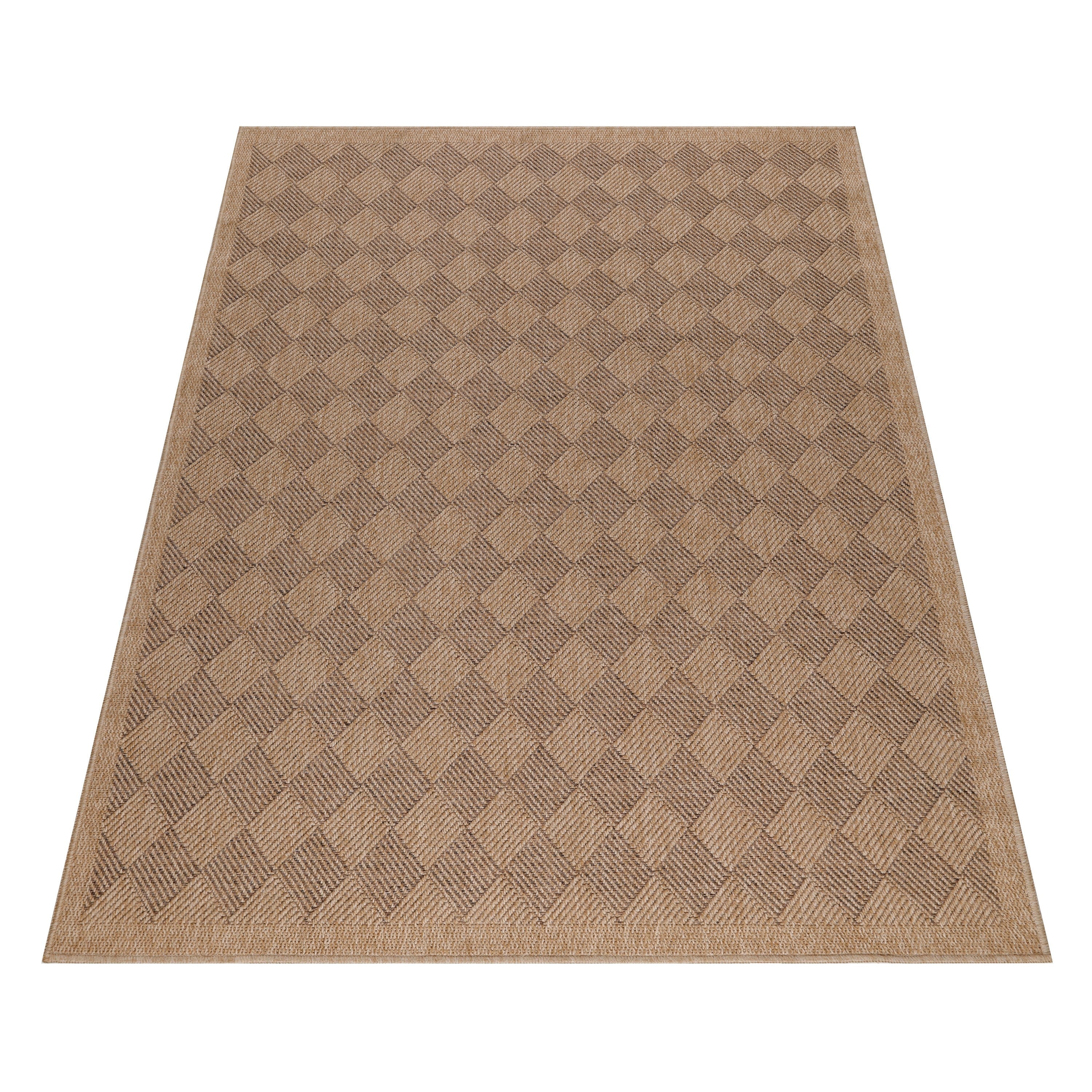 DHAKA - Tapis intérieur/extérieur aspect jute tissage chevron noir - DHA8713NOI DHAKA