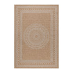 DHAKA - Tapis intérieur/extérieur aspect jute motif mandala beige - DHA8714BEI DHAKA