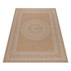 DHAKA - Tapis intérieur/extérieur aspect jute motif mandala beige - DHA8714BEI DHAKA