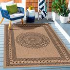 DHAKA - Tapis intérieur/extérieur aspect jute motif mandala noir - DHA8714NOI DHAKA
