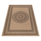 DHAKA - Tapis intérieur/extérieur aspect jute motif mandala noir - DHA8714NOI DHAKA