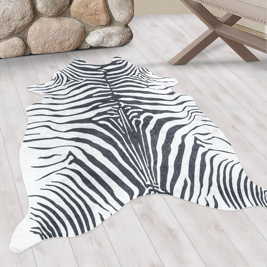 ETOSHA - Tapis imitation peau zèbre noir - ETO4111NOI ETOSHA