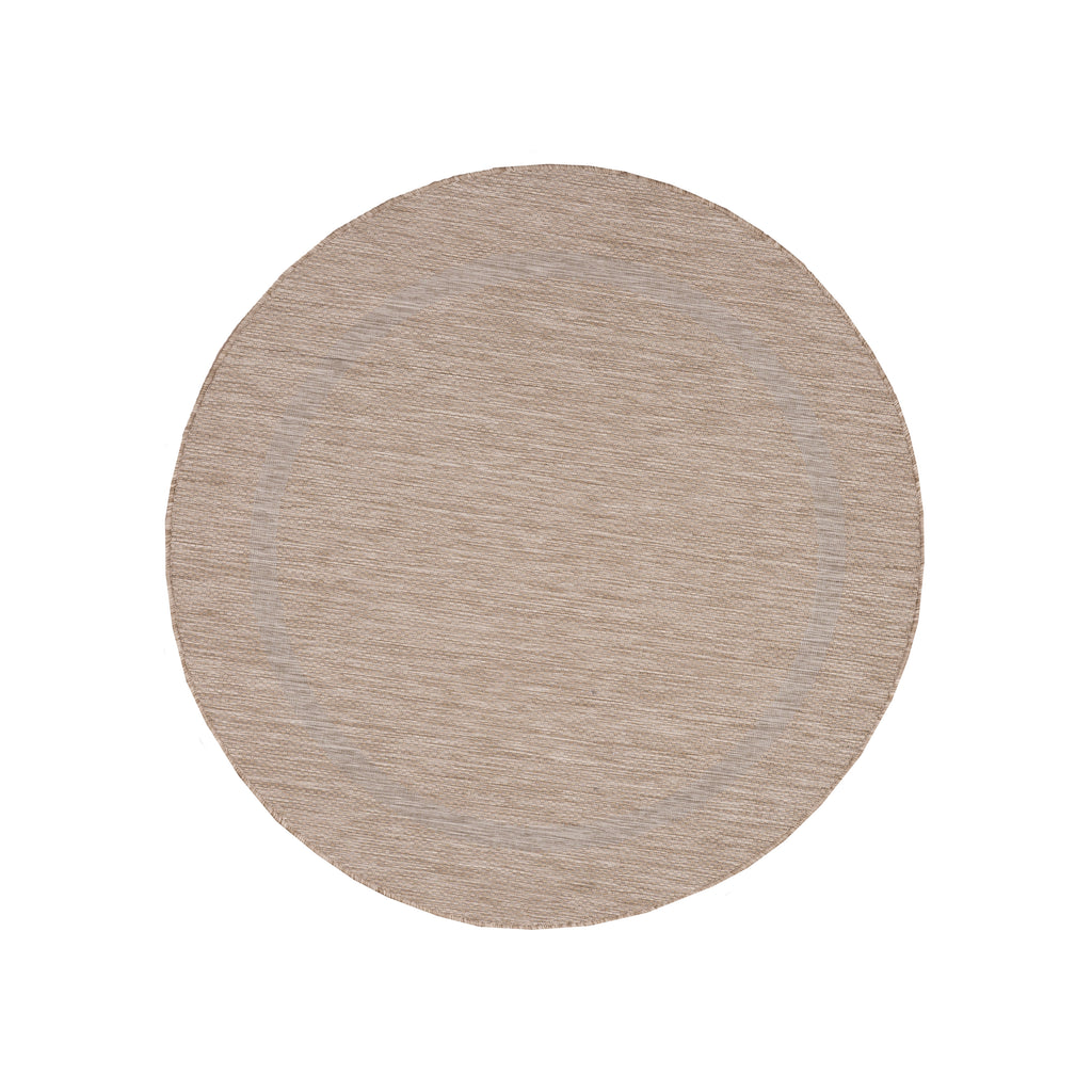 FARO - Tapis intérieur extérieur rond à motif - FAR4311BEI