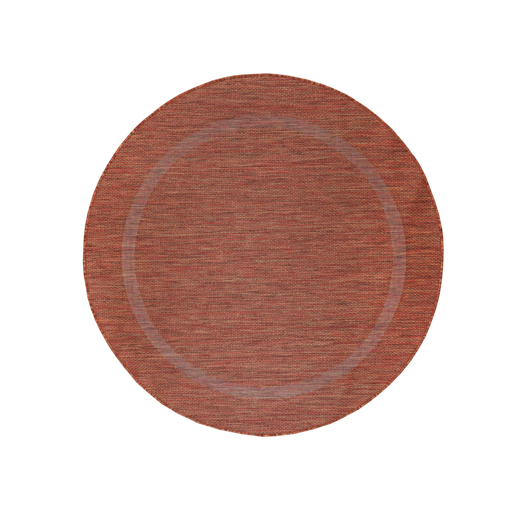 FARO - Tapis intérieur extérieur rond à motif - FAR4311BRU