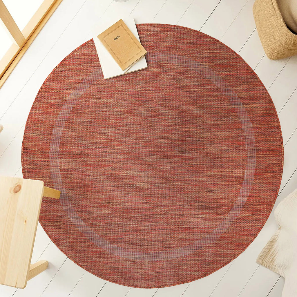 FARO - Tapis intérieur extérieur rond à motif - FAR4311BRU