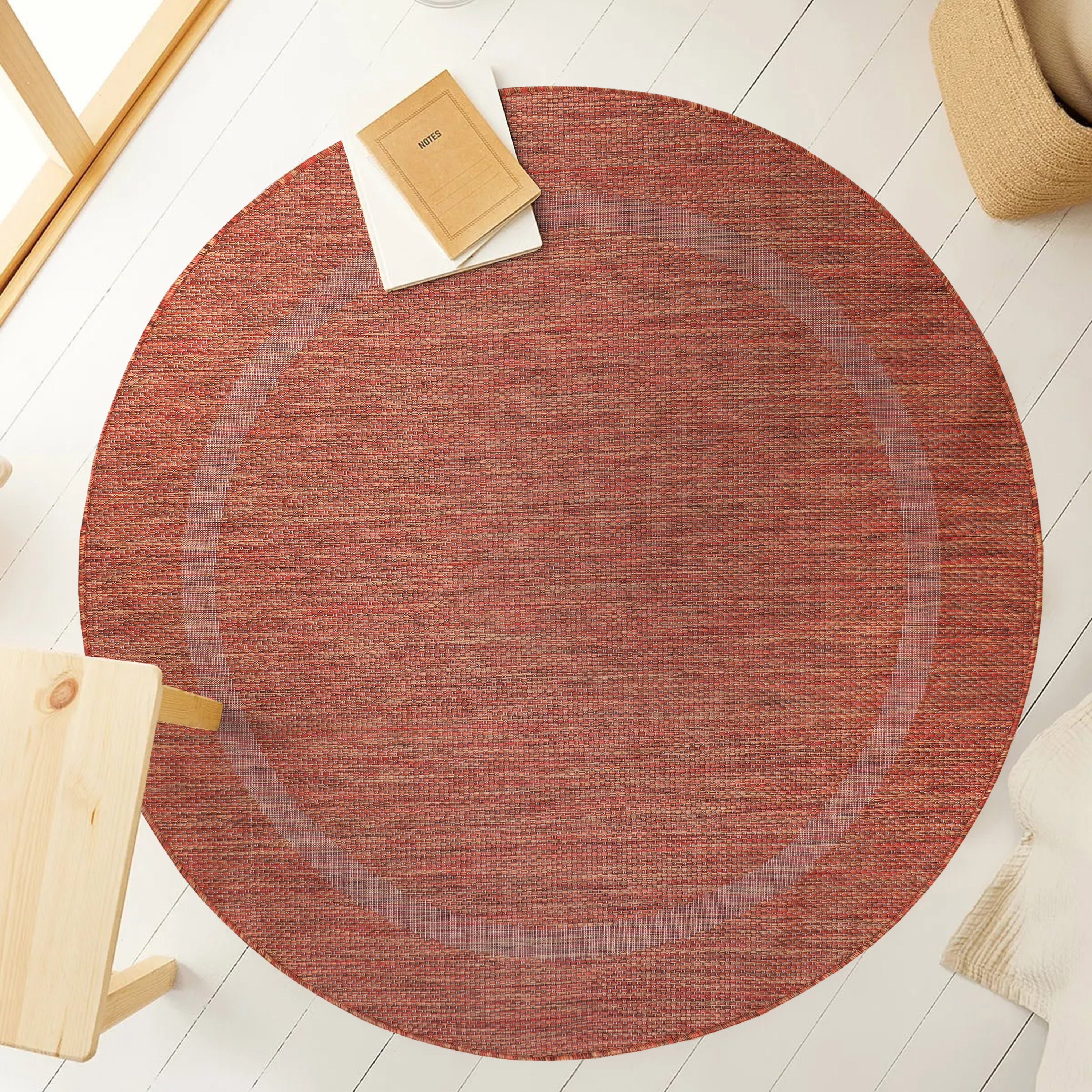 FARO - Tapis intérieur extérieur rond à motif - FAR4311BRU
