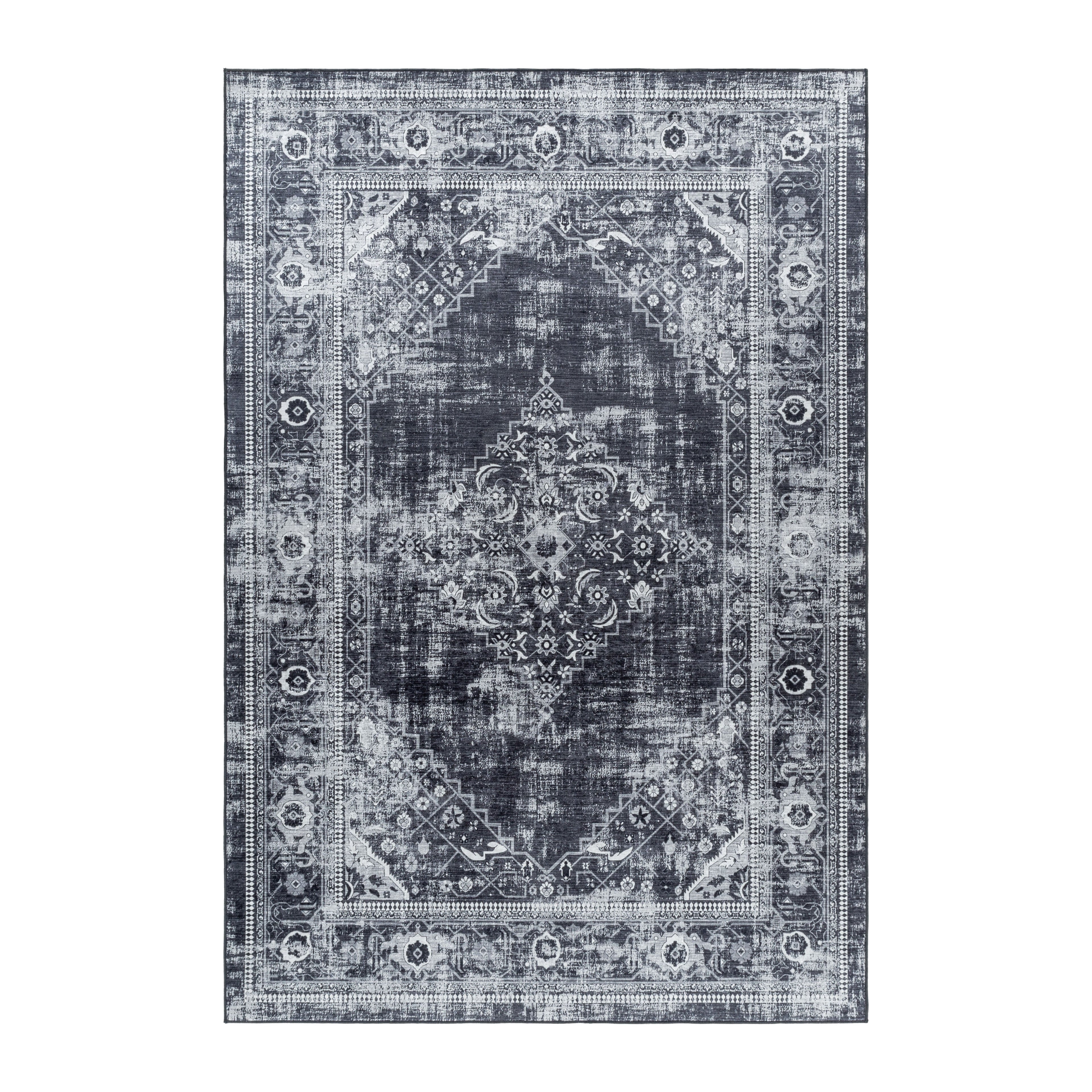 FIESTA - Tapis oriental effet vieilli noir - FIE4301NOI FIESTA