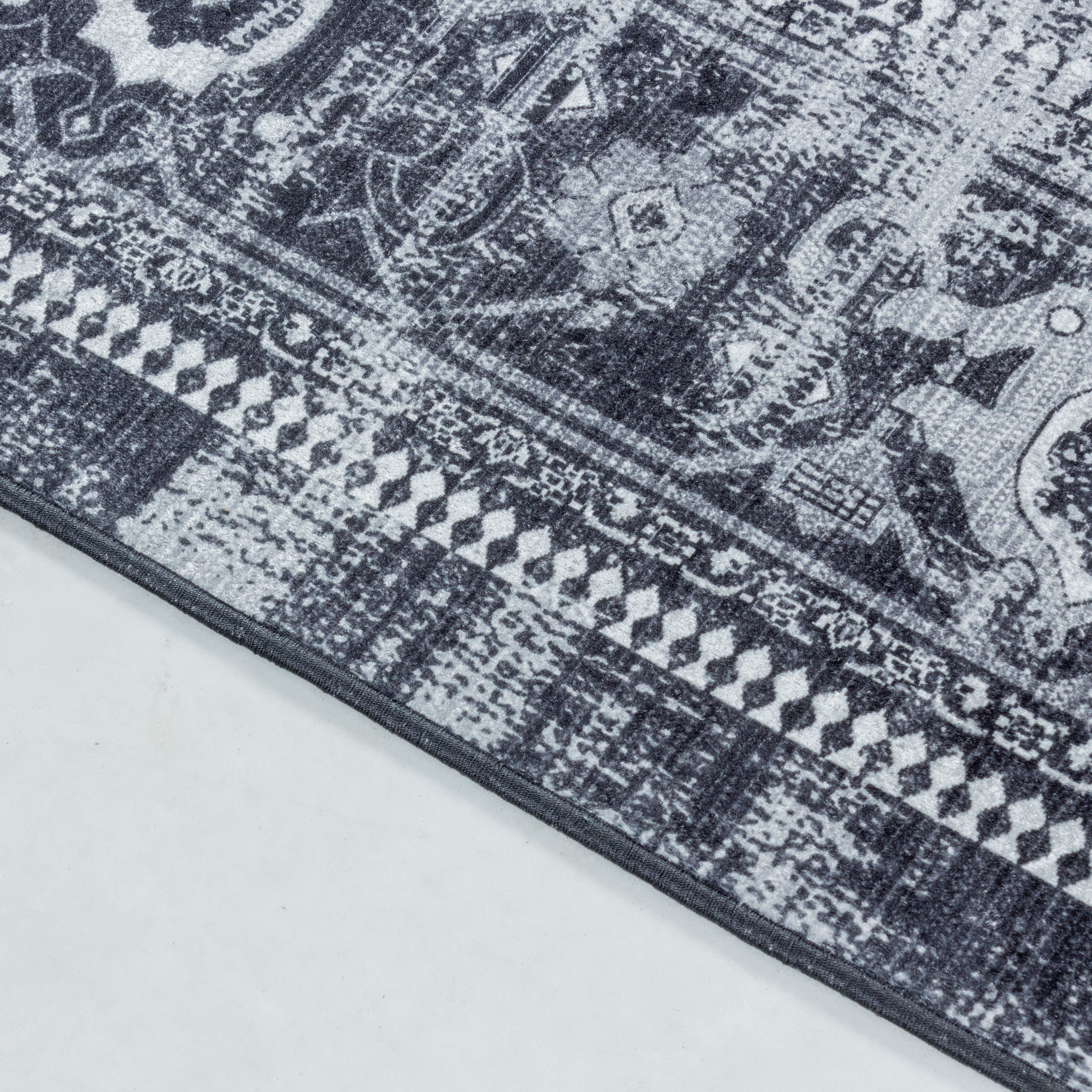 FIESTA - Tapis oriental effet vieilli noir - FIE4301NOI FIESTA