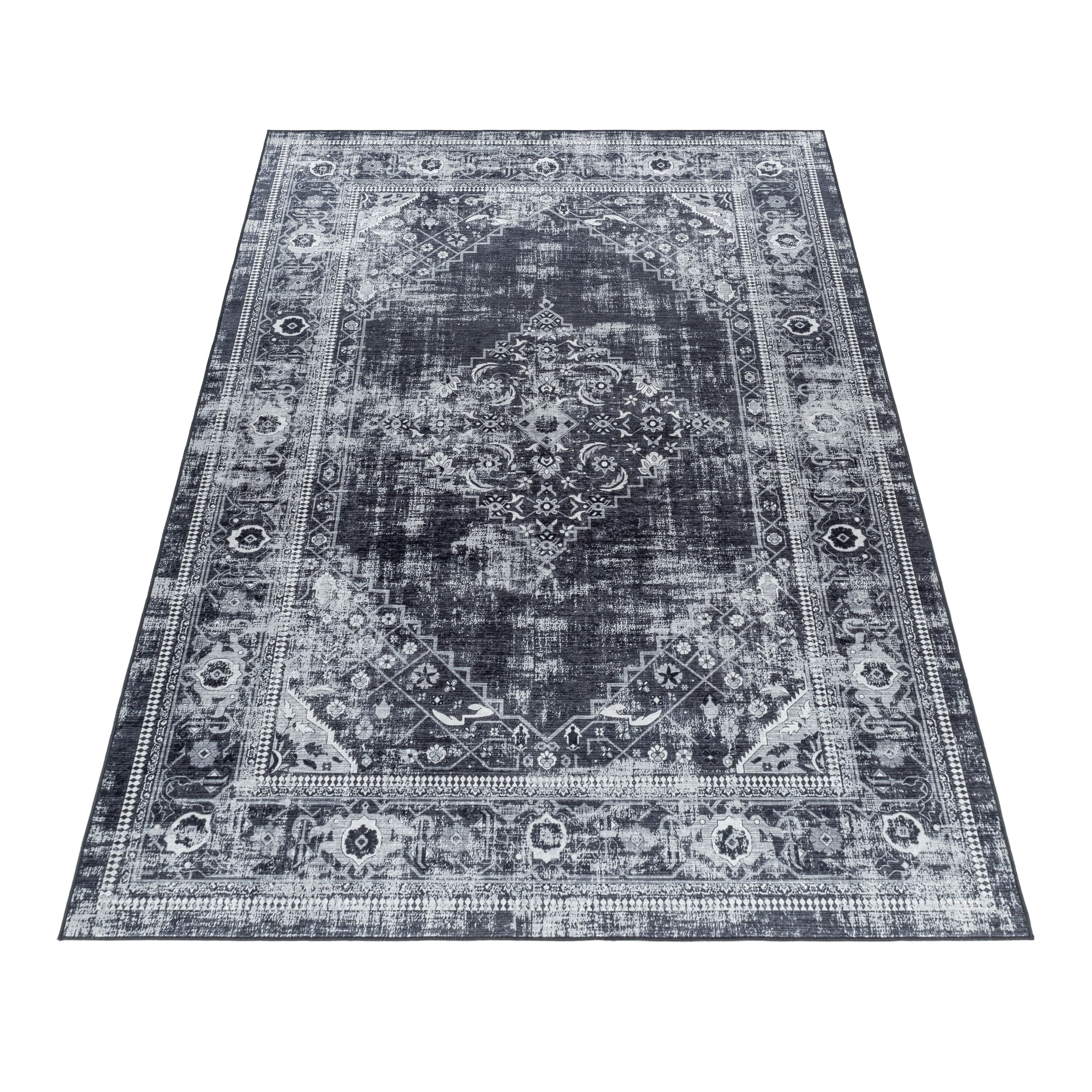 FIESTA - Tapis oriental effet vieilli noir - FIE4301NOI FIESTA