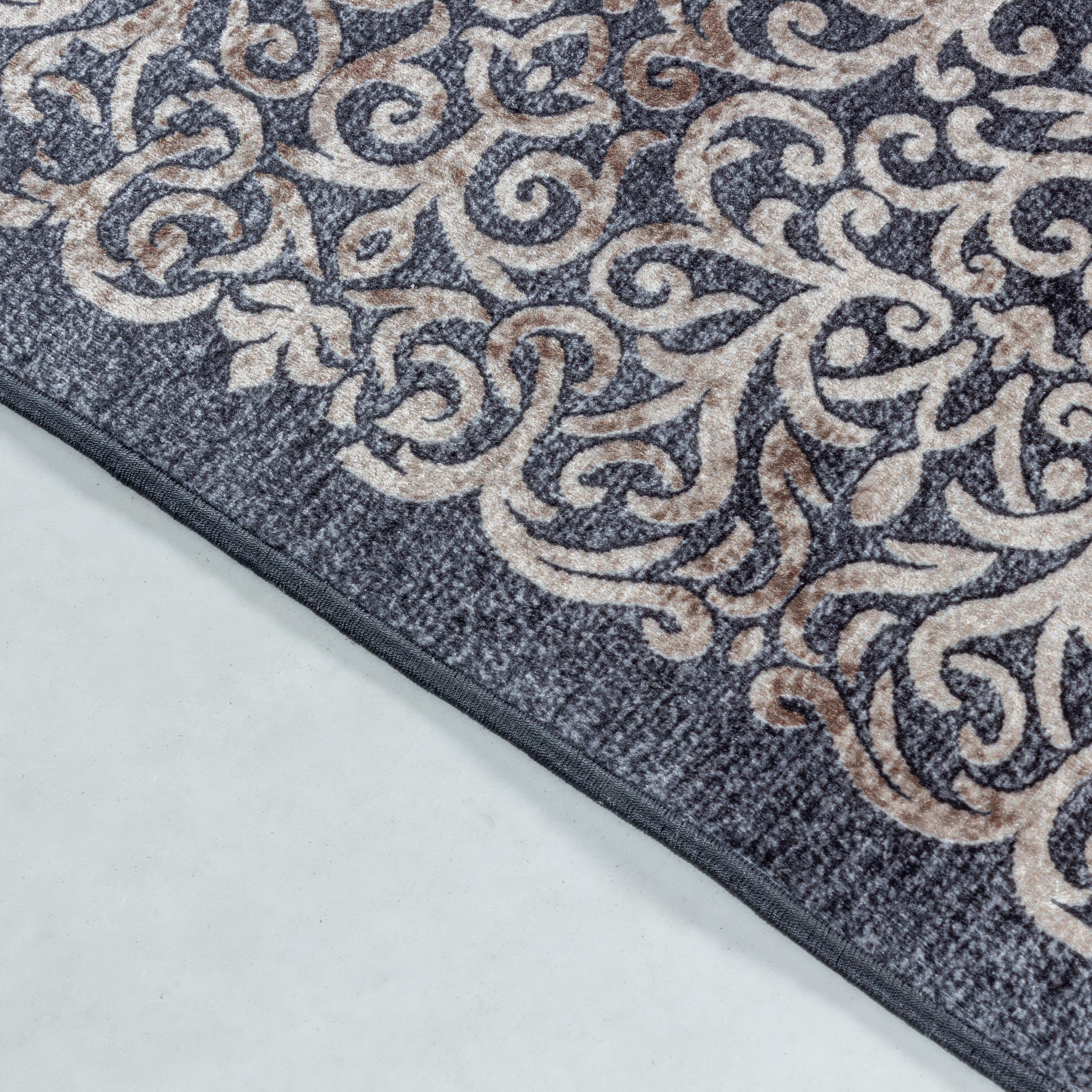 FIESTA - Tapis baroque médaillon noir - FIE4303NOI FIESTA