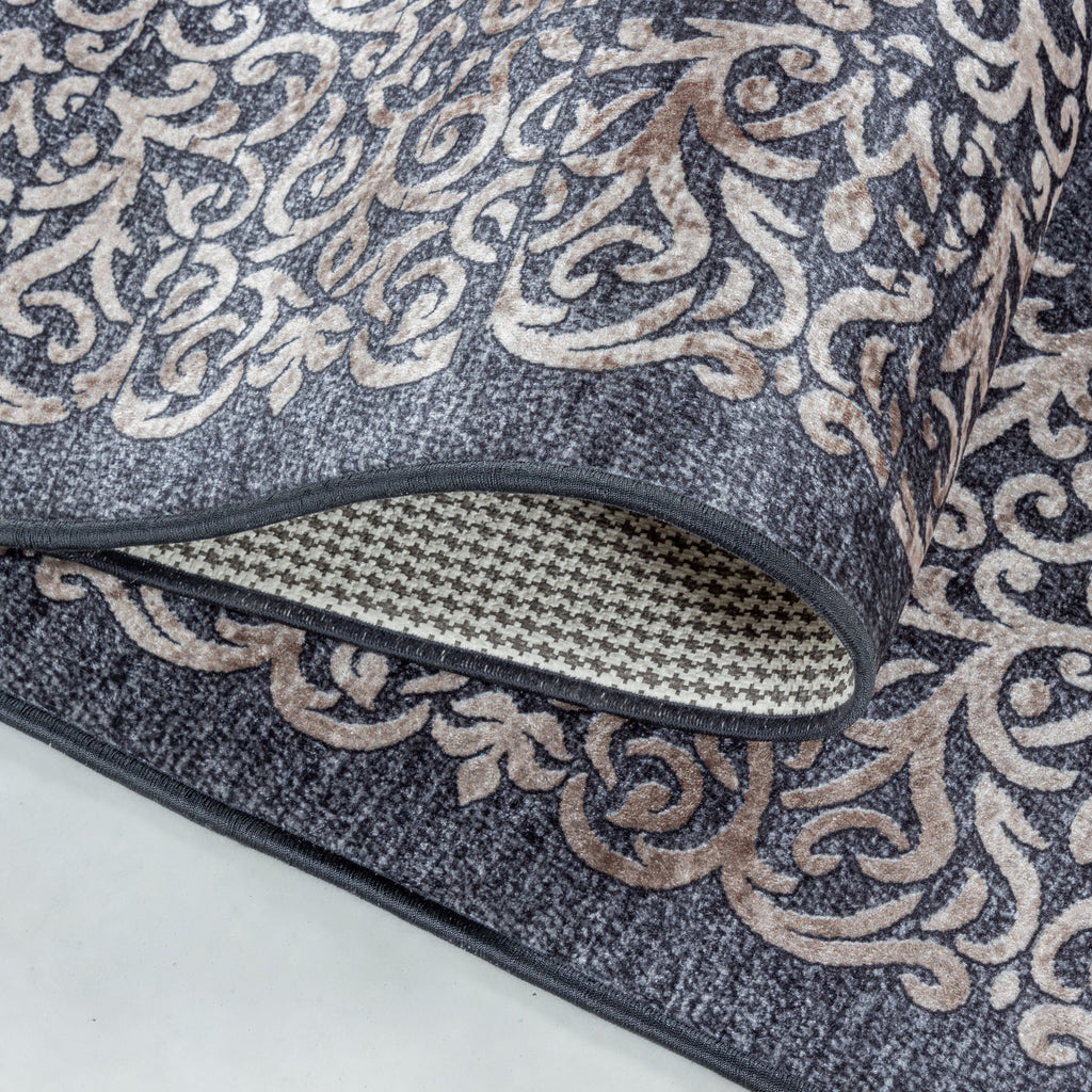 FIESTA - Tapis baroque médaillon noir - FIE4303NOI FIESTA