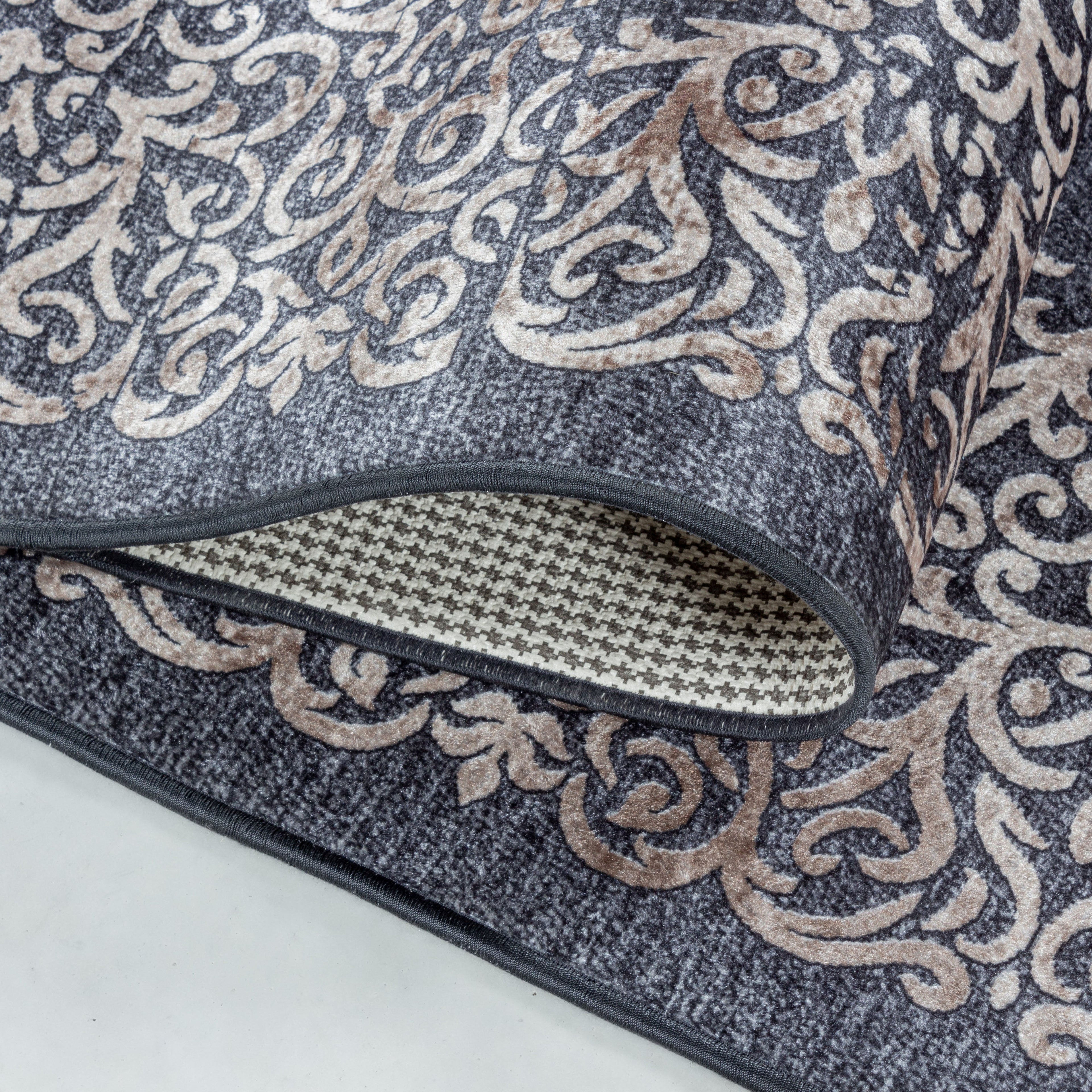 FIESTA - Tapis baroque médaillon noir - FIE4303NOI FIESTA