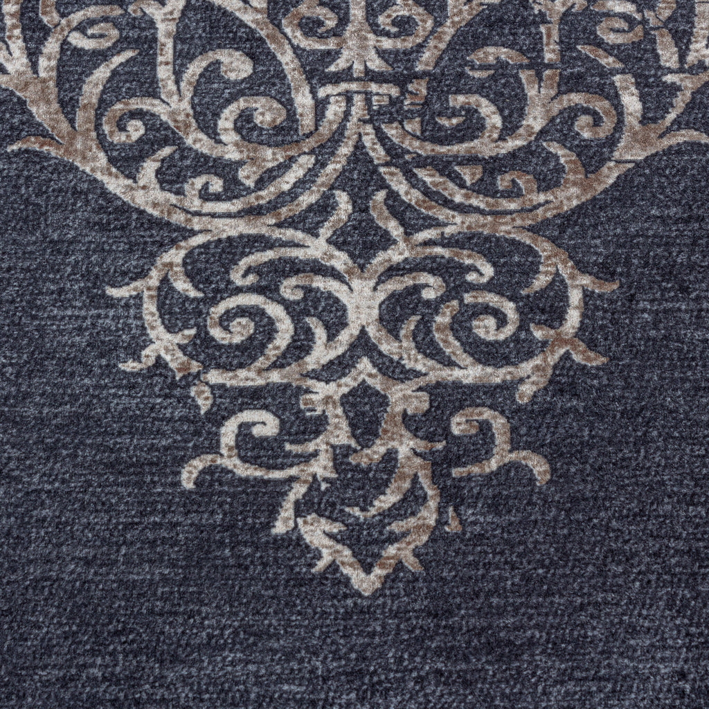 FIESTA - Tapis baroque médaillon noir - FIE4303NOI FIESTA