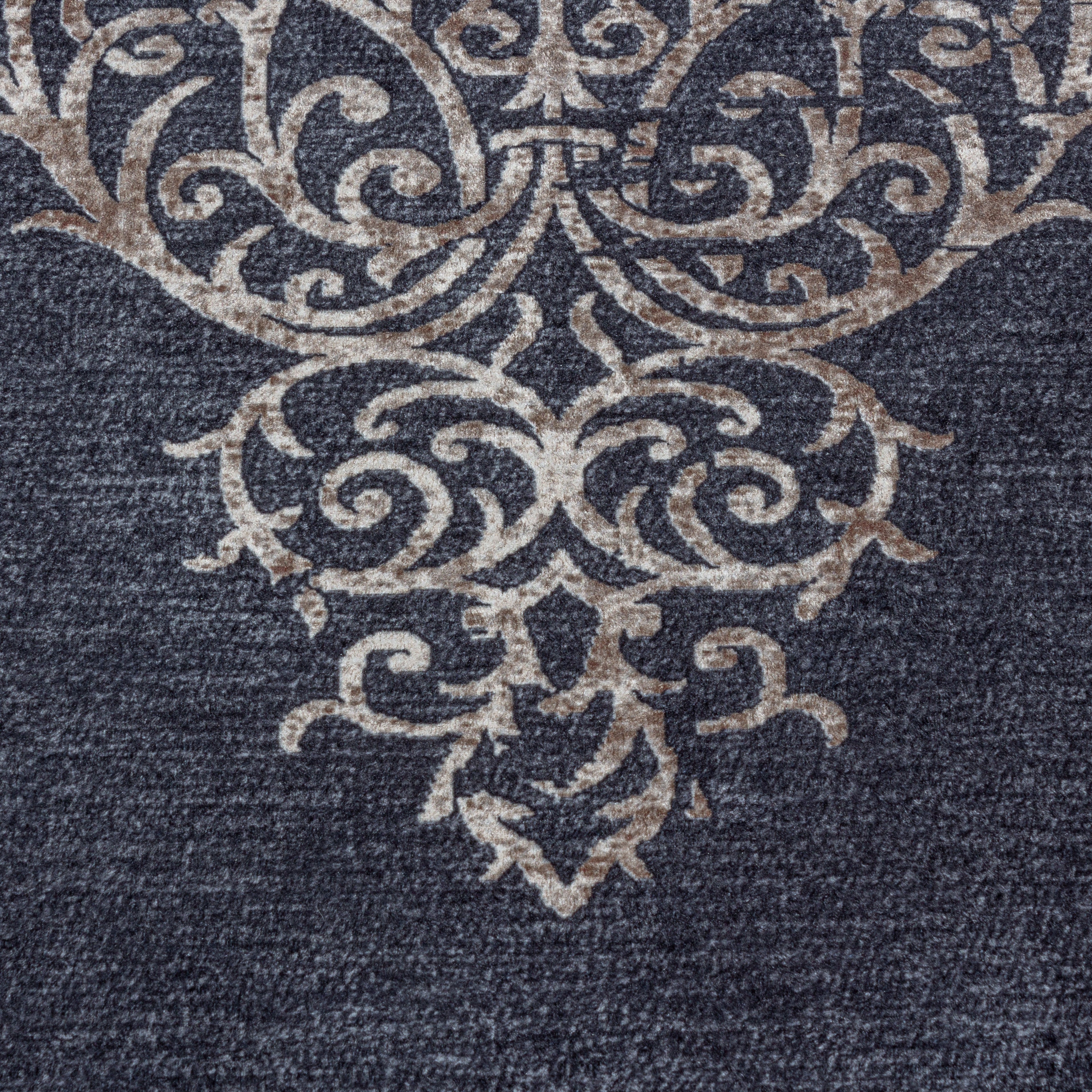 FIESTA - Tapis baroque médaillon noir - FIE4303NOI FIESTA
