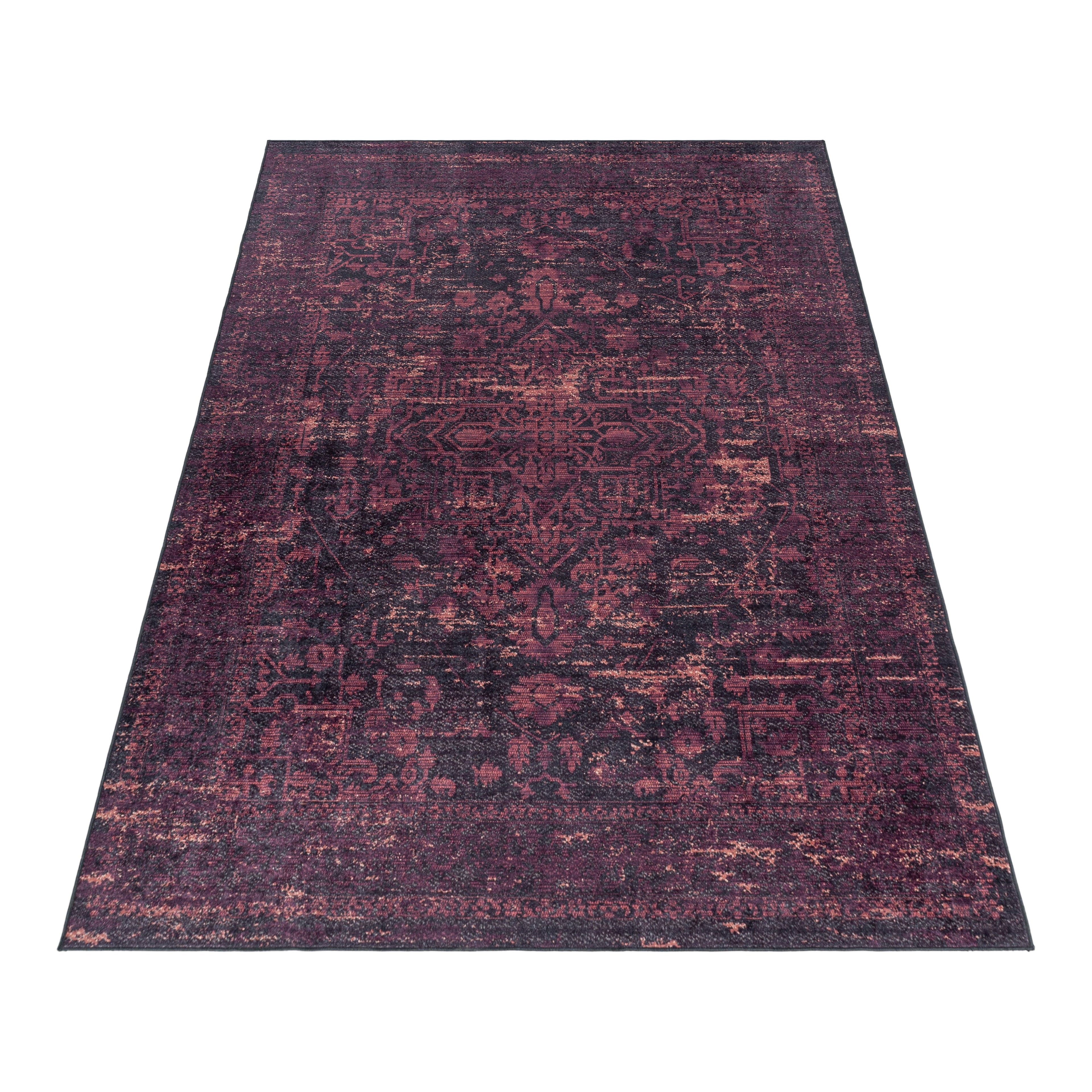 FIESTA - Tapis oriental effet vieilli rouge foncé - FIE4304ROU FIESTA