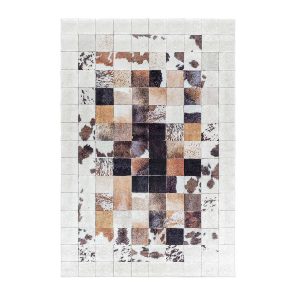 FIESTA - Tapis patchwork imitation peau multicolore - FIE4306BLA FIESTA