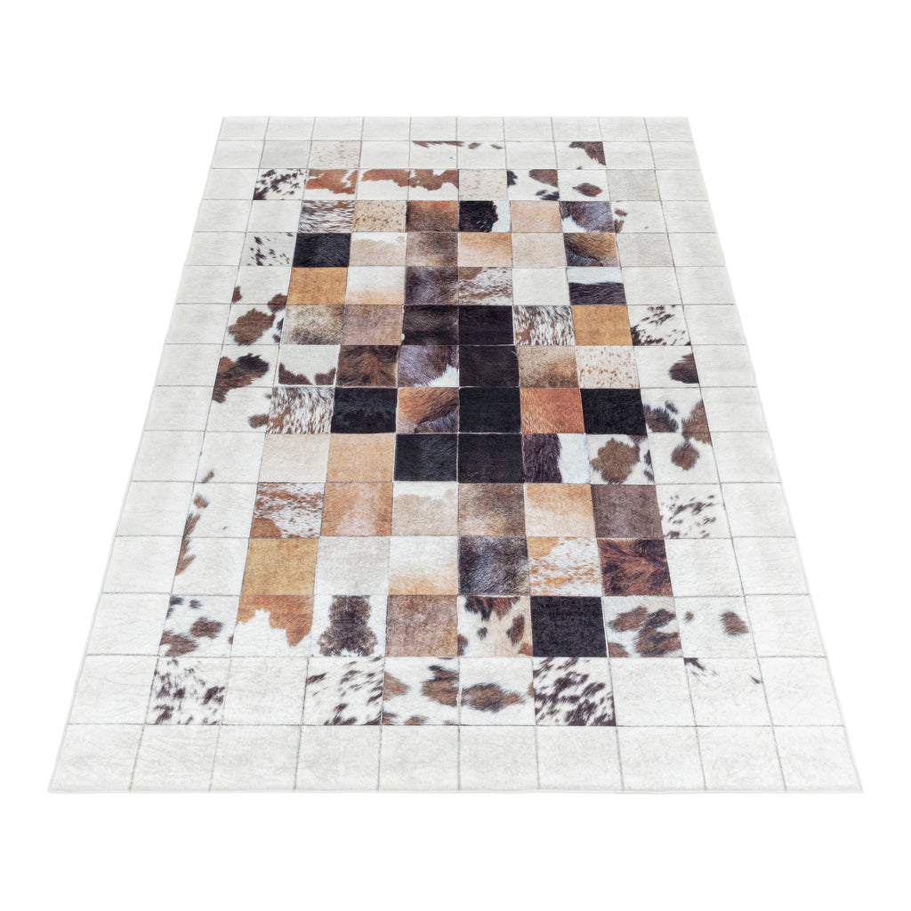 FIESTA - Tapis patchwork imitation peau multicolore - FIE4306BLA FIESTA