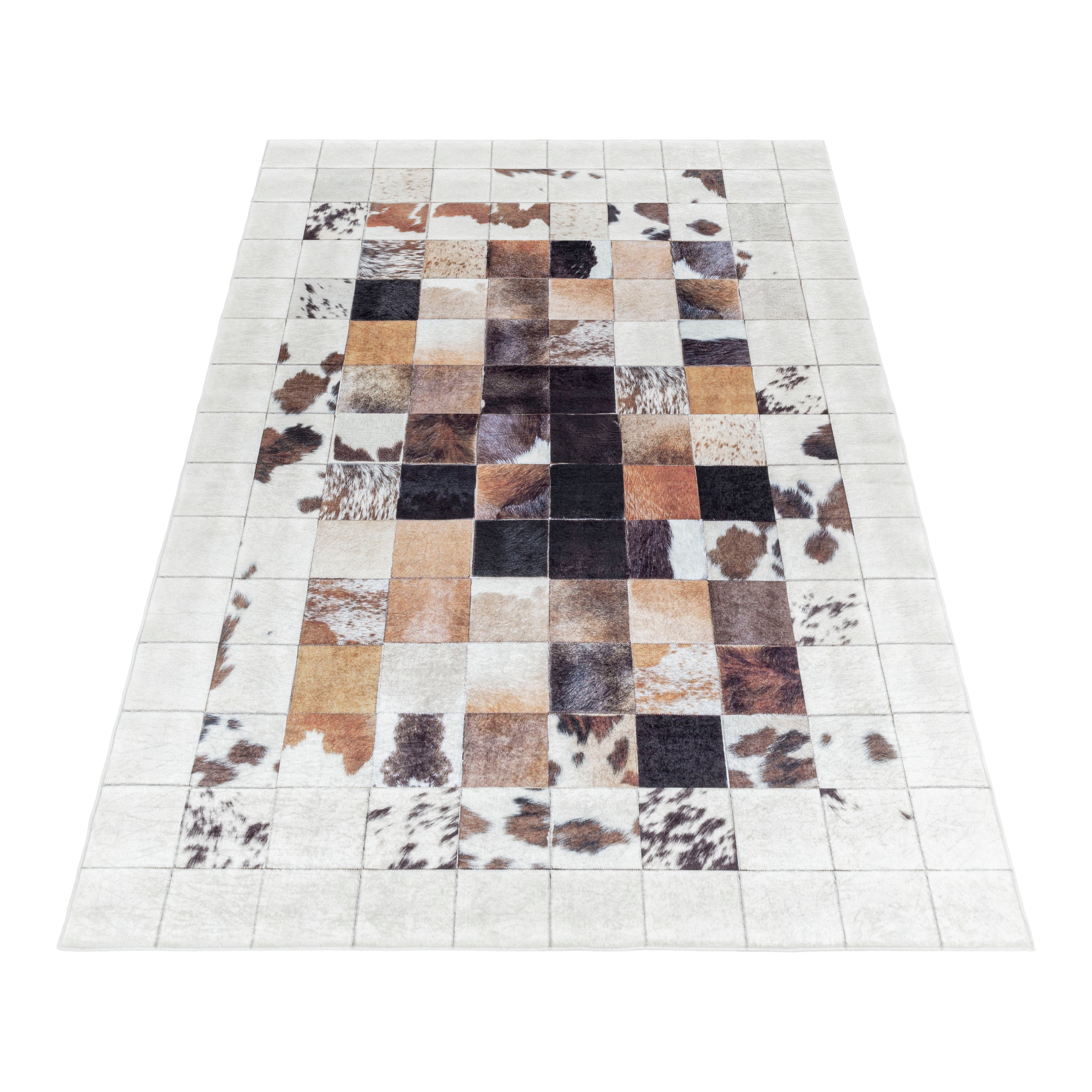 FIESTA - Tapis patchwork imitation peau multicolore - FIE4306BLA FIESTA