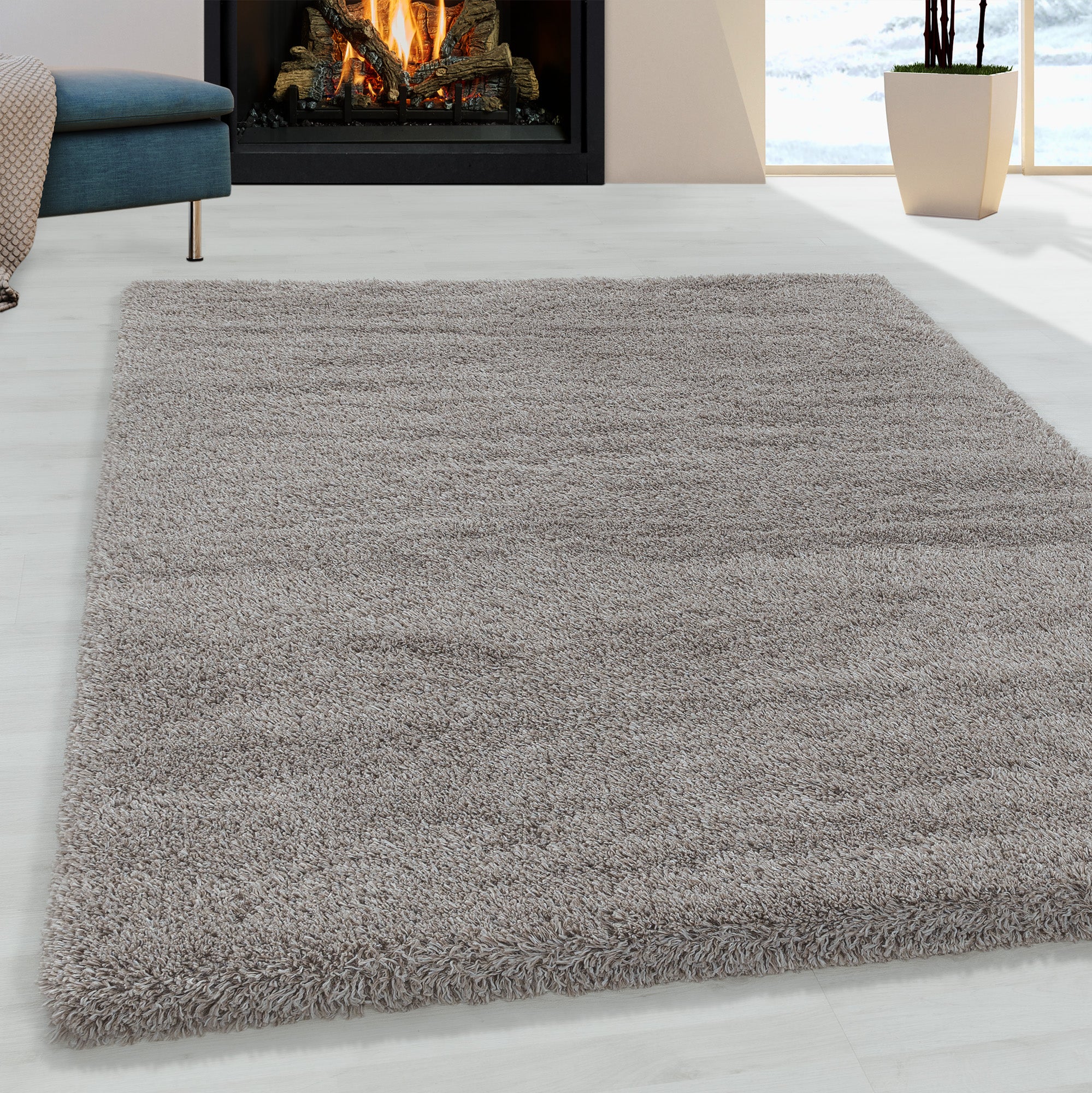 FLUFFY - Tapis Shaggy Uni à Poils Longs - FLU3500BEI