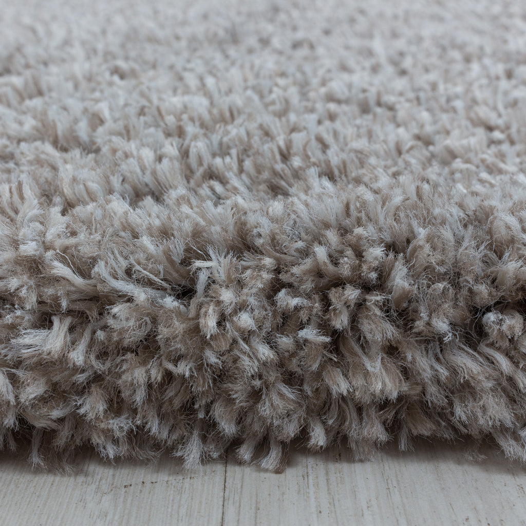 FLUFFY - Tapis Shaggy Rond Uni à Poils Longs - FLU3500BEI