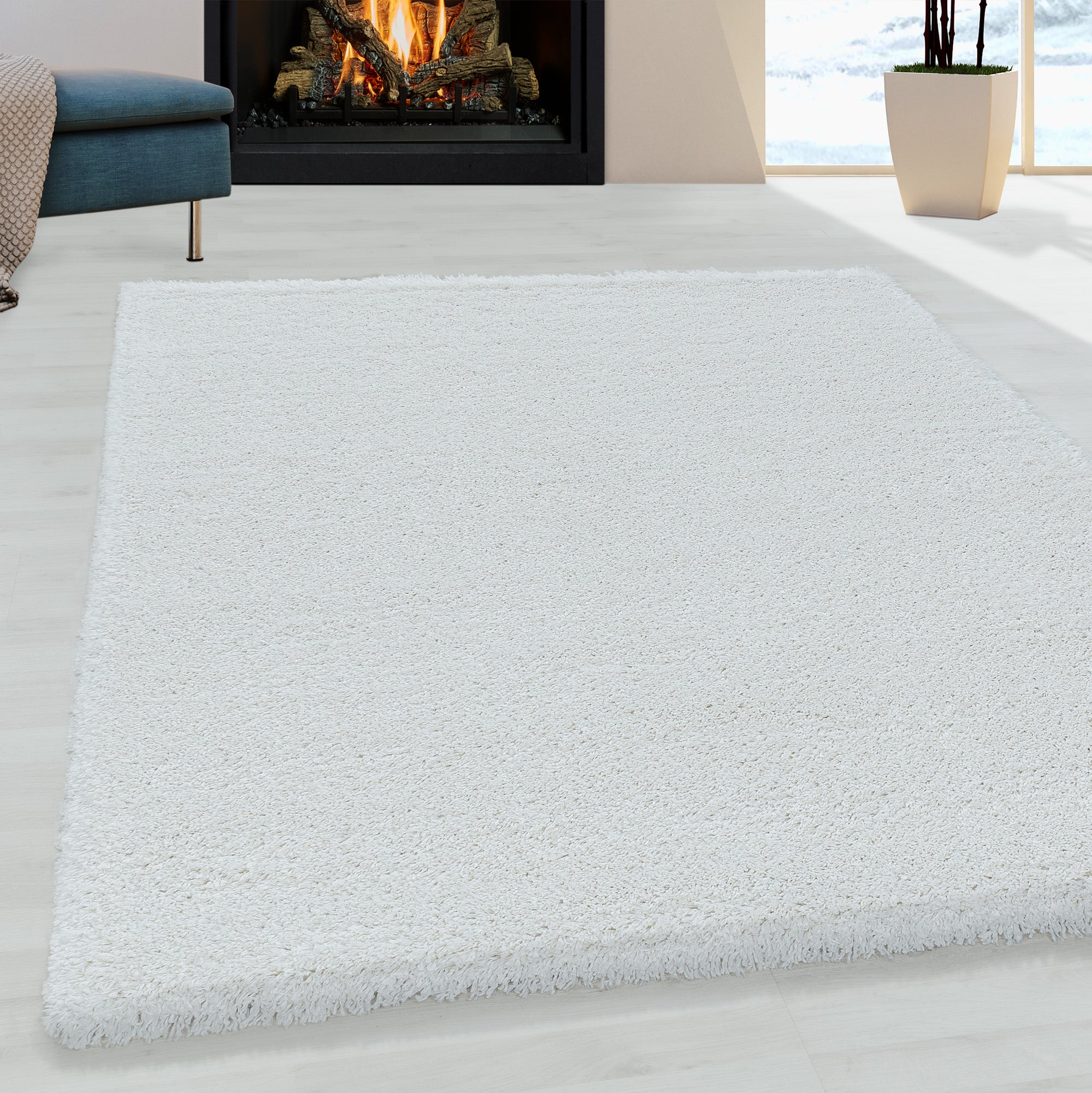 FLUFFY - Tapis Shaggy Uni à Poils Longs - FLU3500BLA