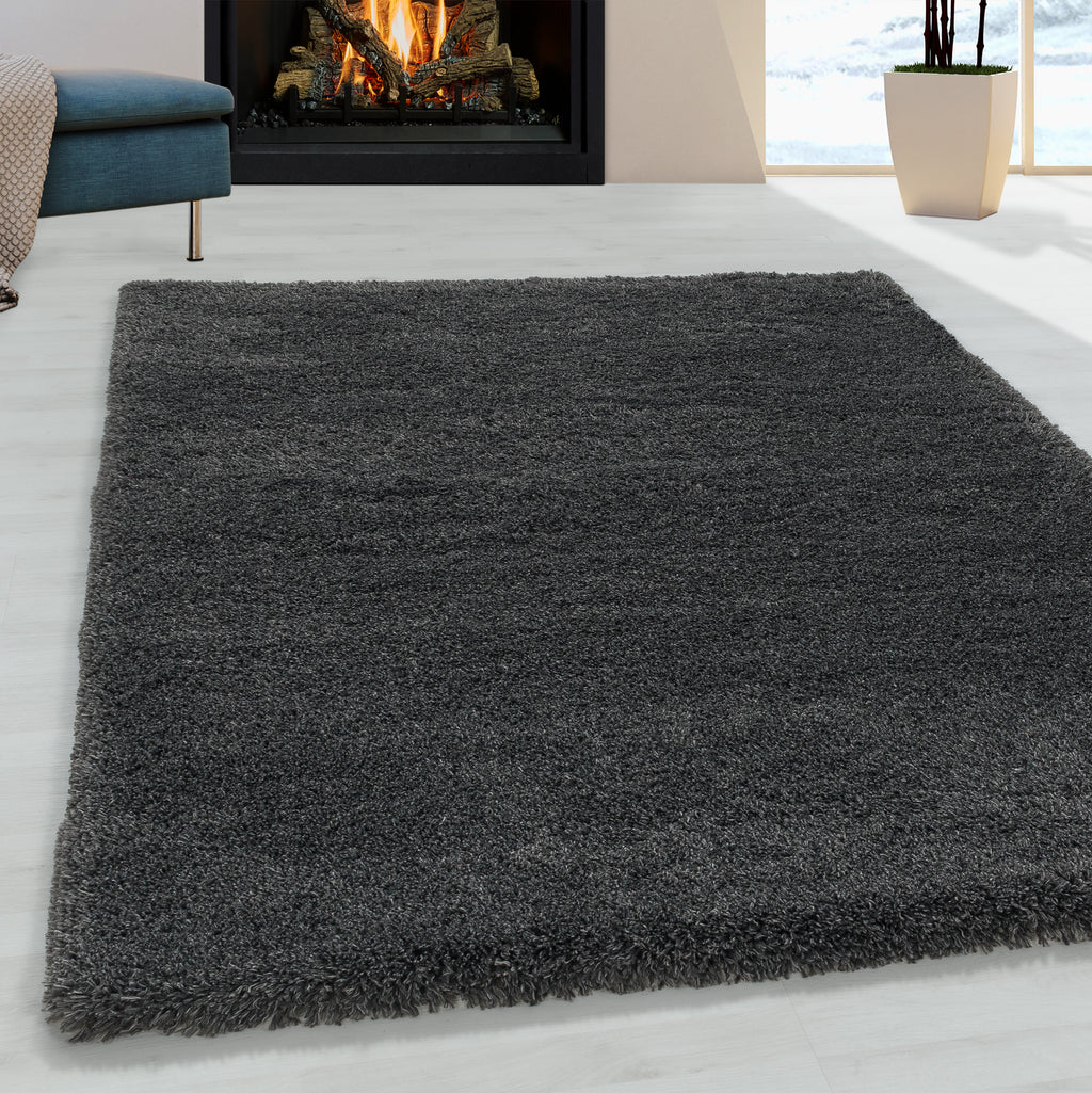 FLUFFY - Tapis Shaggy Uni à Poils Longs - FLU3500GRI