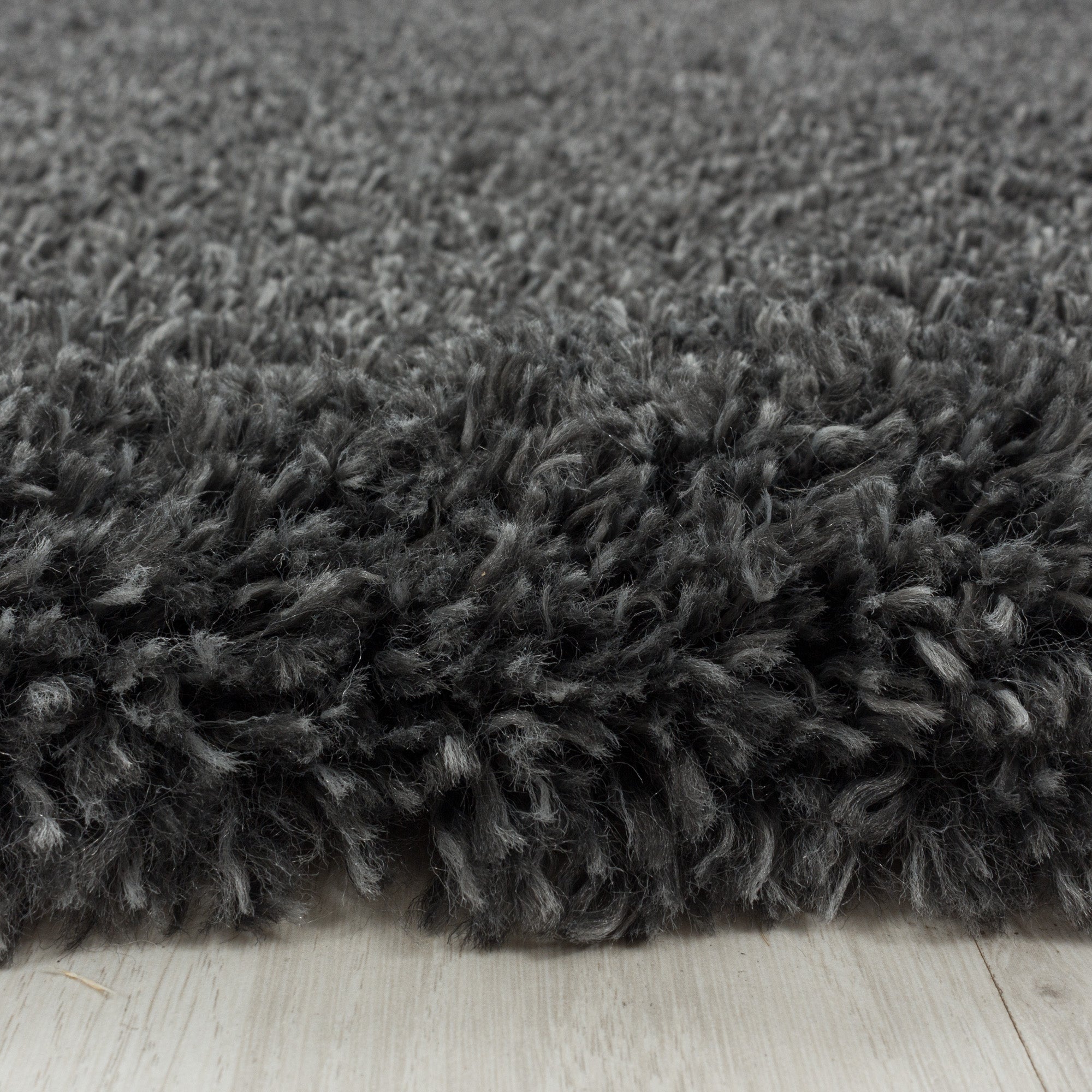 FLUFFY - Tapis Shaggy Rond Uni à Poils Longs - FLU3500GRI