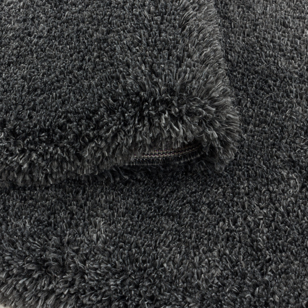 FLUFFY - Tapis Shaggy Rond Uni à Poils Longs - FLU3500GRI