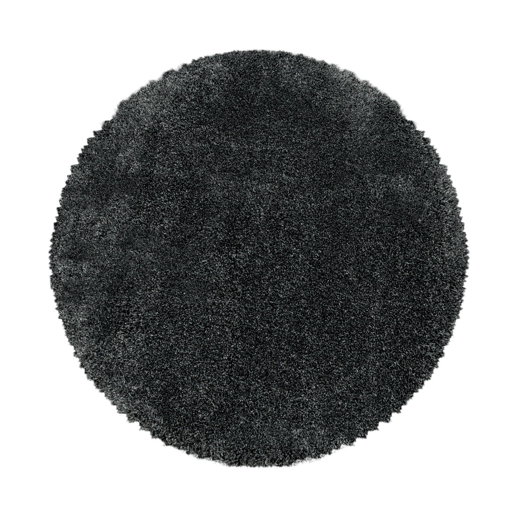 FLUFFY - Tapis Shaggy Rond Uni à Poils Longs - FLU3500GRI
