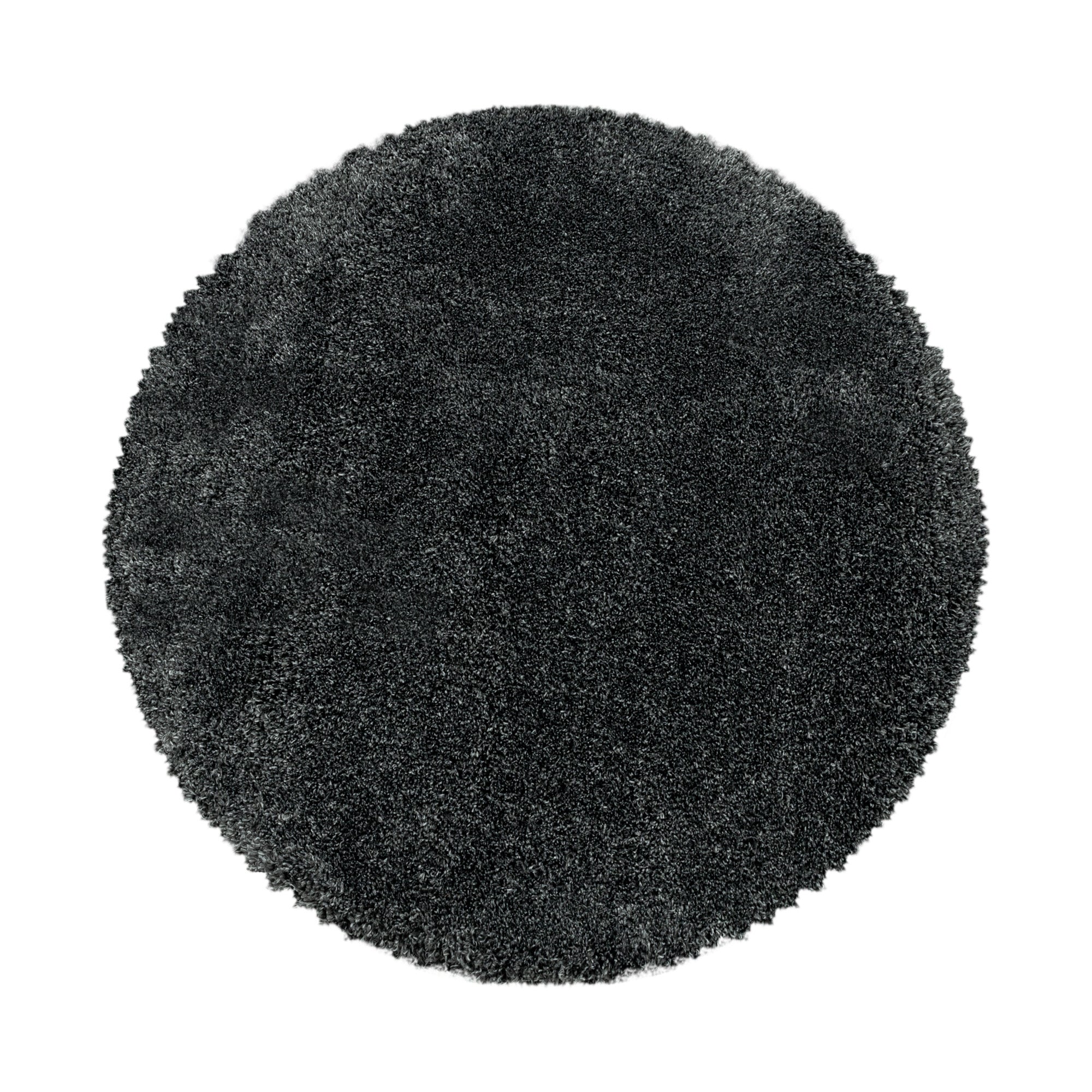 FLUFFY - Tapis Shaggy Rond Uni à Poils Longs - FLU3500GRI