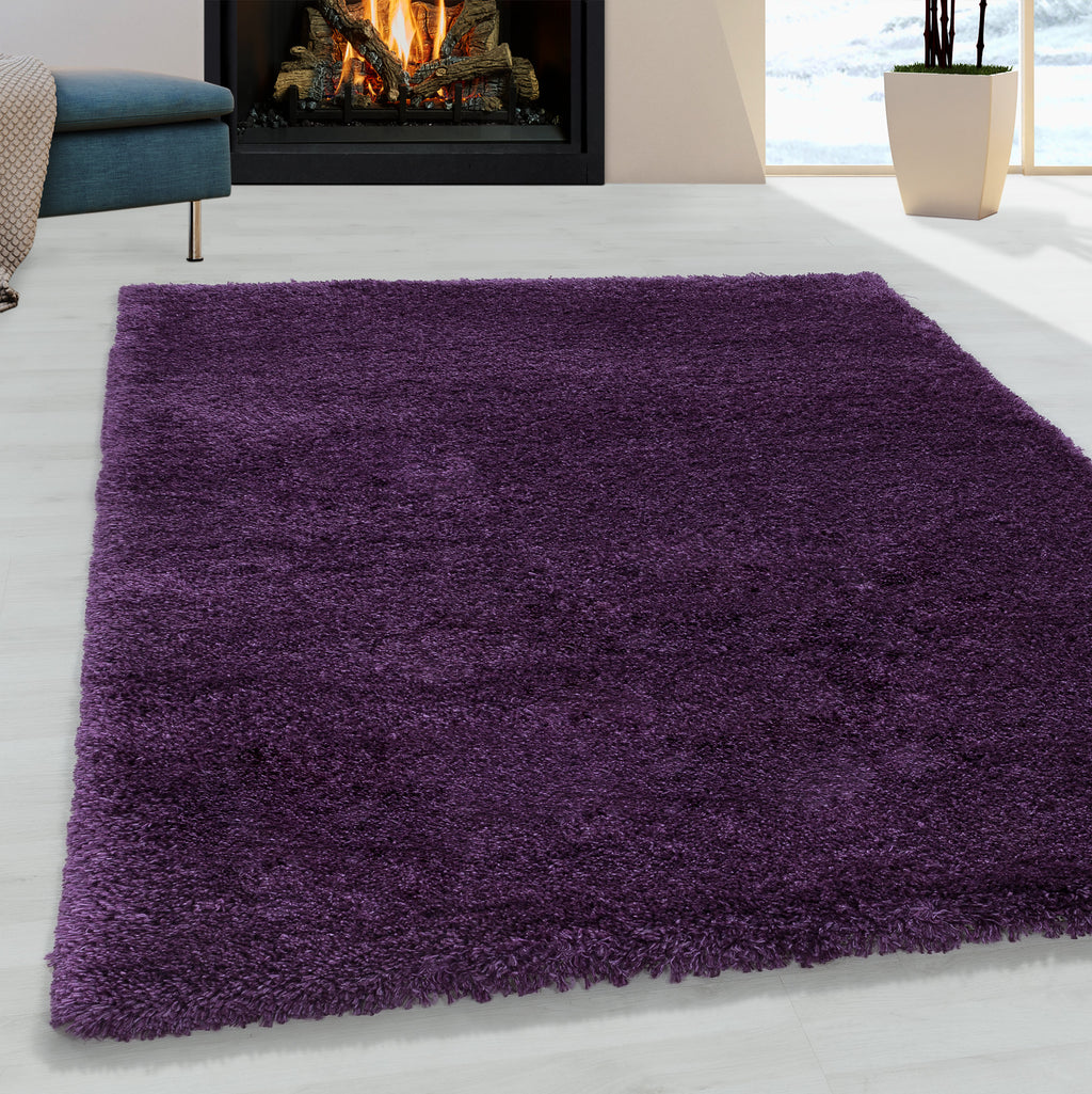FLUFFY - Tapis Shaggy Uni à Poils Longs - FLU3500LIL