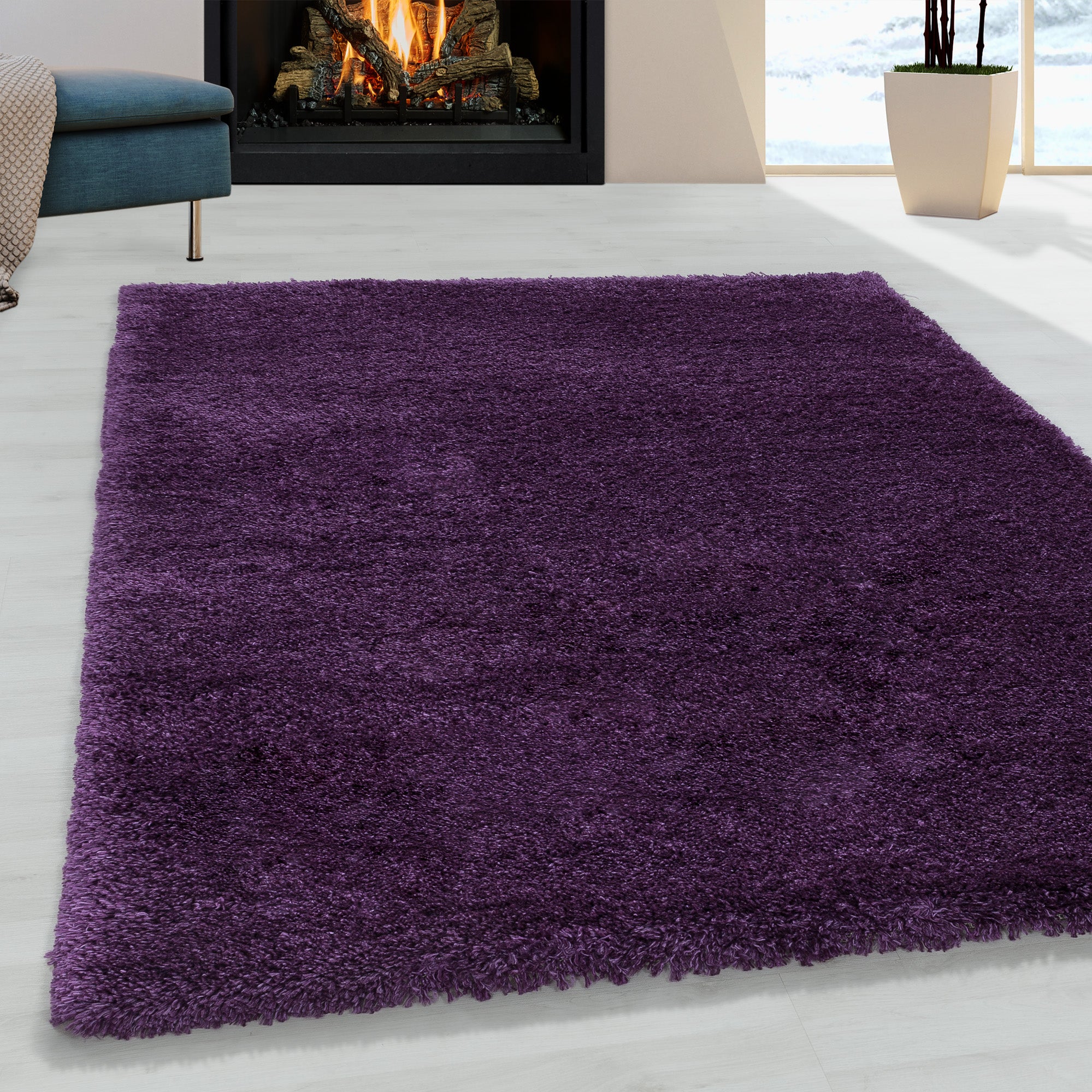 FLUFFY - Tapis Shaggy Uni à Poils Longs - FLU3500LIL