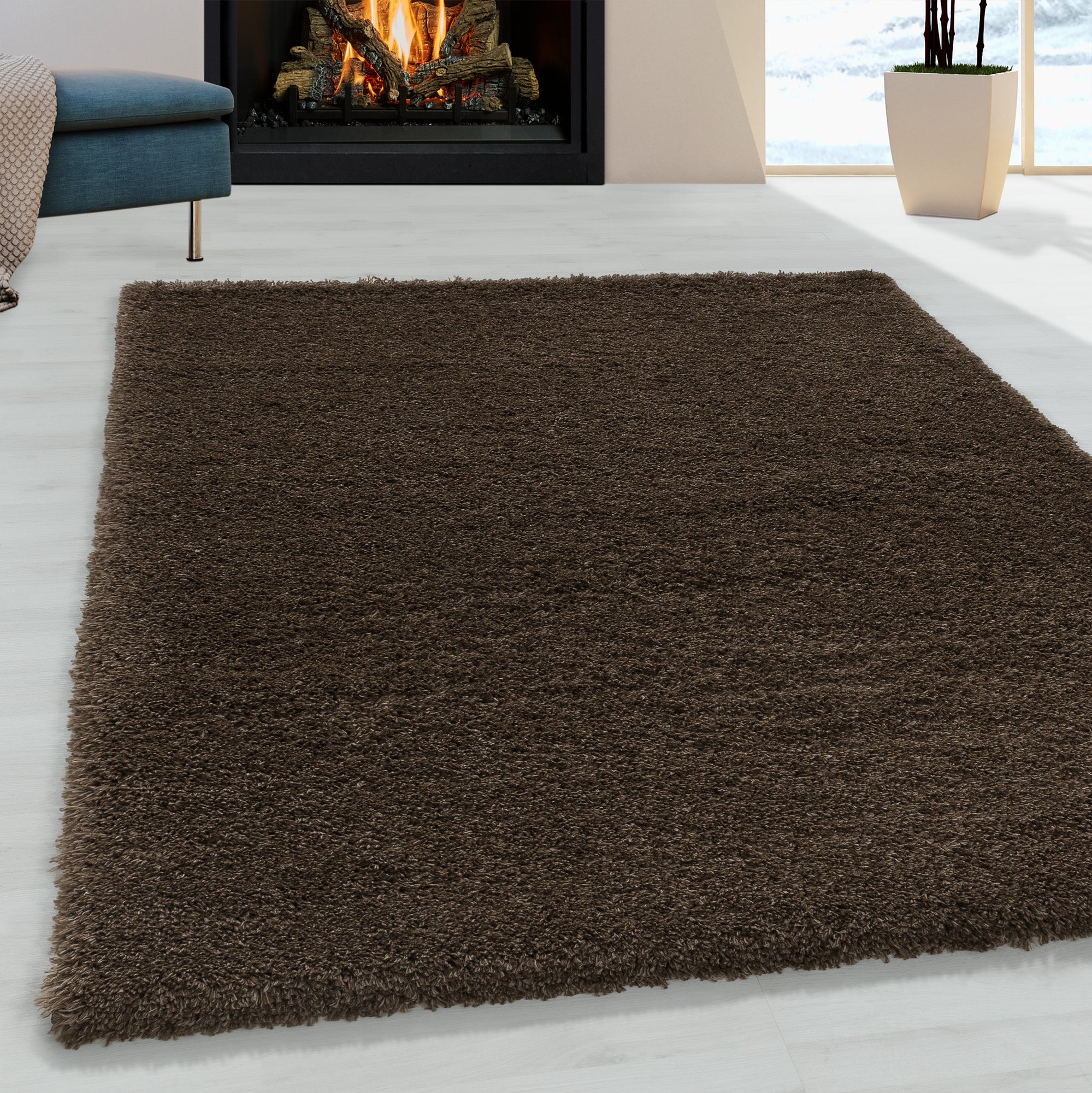 FLUFFY - Tapis Shaggy Uni à Poils Longs - FLU3500MAR