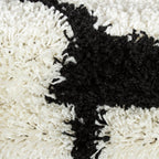 FUN - Tapis enfant shaggy rond à poils long motif ballon de foot noir - FUN6001NOI FUN