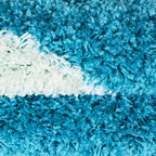 FUN - Tapis enfant shaggy rond à poils long motif ballon de foot turquoise - FUN6001TUR FUN