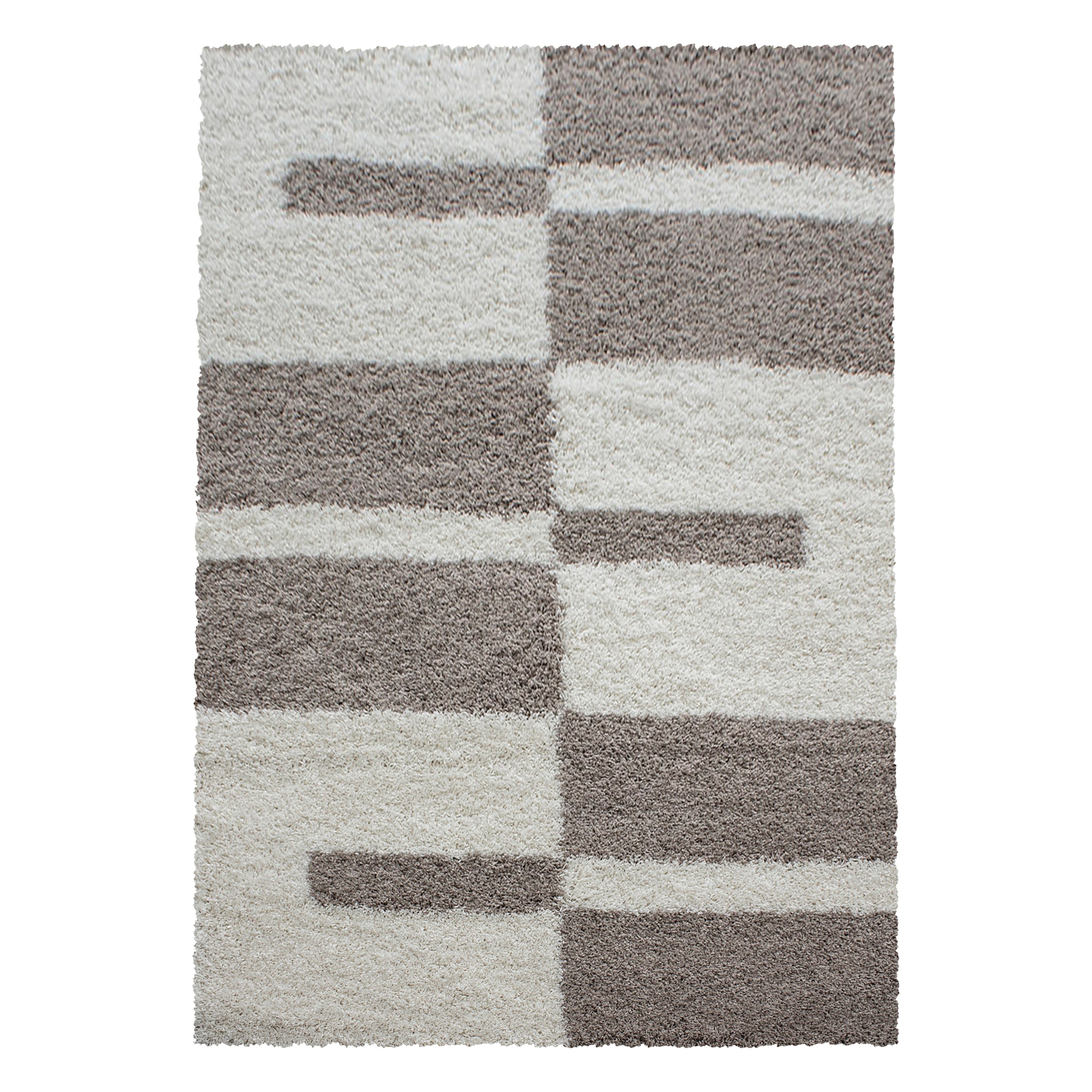 GALA - Tapis shaggy à poils longs motif géométrique beige - GAL2505BEI GALA