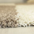 GALA - Tapis shaggy rond à poils longs motif géométrique beige - GAL2505BEI GALA