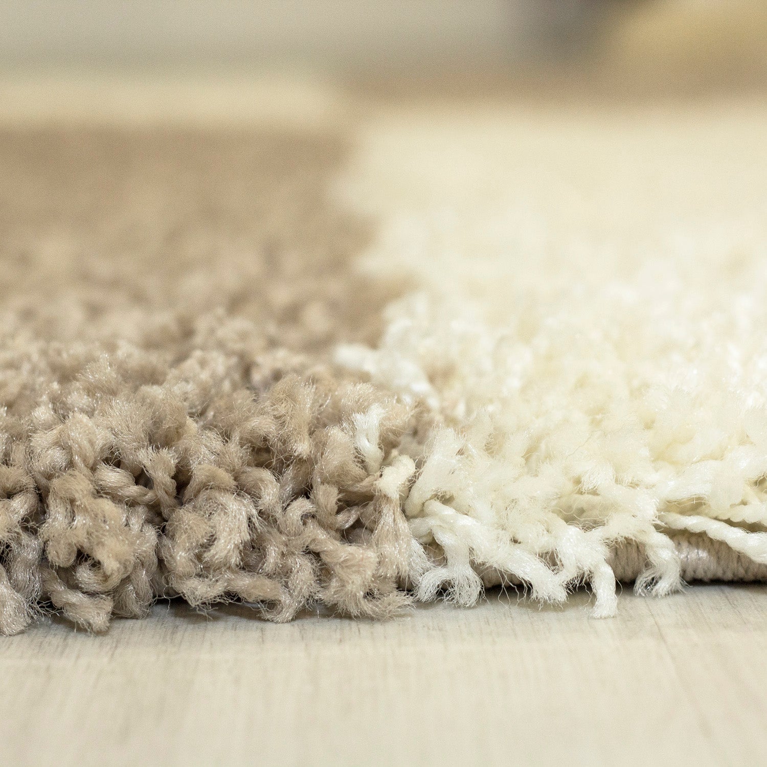 GALA - Tapis shaggy rond à poils longs motif géométrique beige - GAL2505BEI GALA
